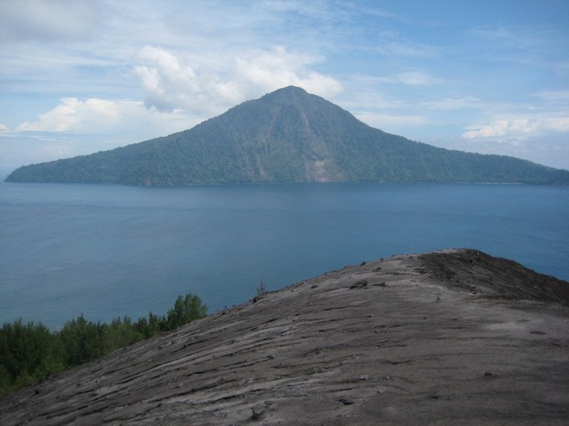 Old Krakatau seen from Anak Krakatau