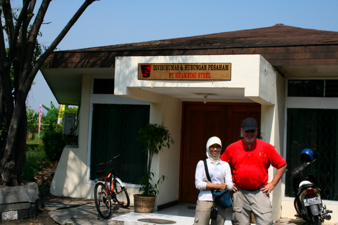 In front of PR office, in Krakatau Steel main office 