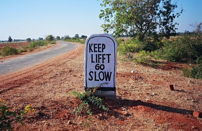 We think they meant "Keep Left, Go Slow"