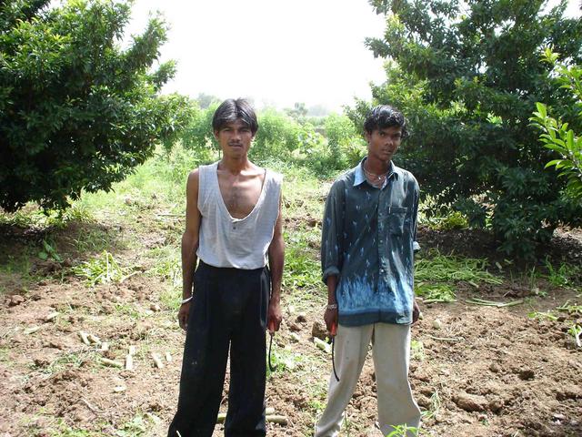 Farmhands Kallu & Deepak in the farm near 21N73E