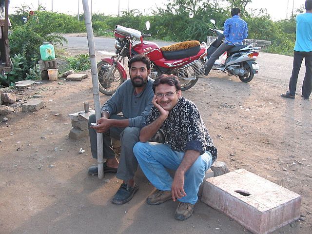 Refreshing at a road side tea stall before the venture