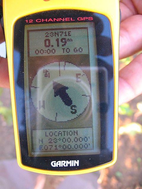 GPS Reading at CP 23°N 71°E