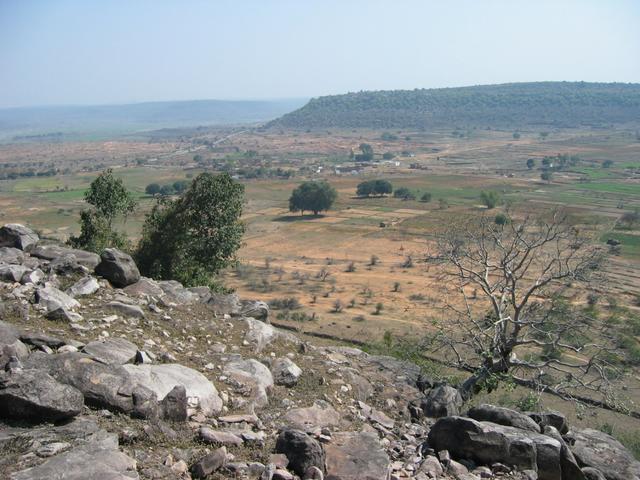 The view from the top of the hill.  The rickshaw is parked along the road, visible in the upper left of the photo.
