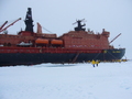#8: Our ice breaker moored on the ice during the North Pole party