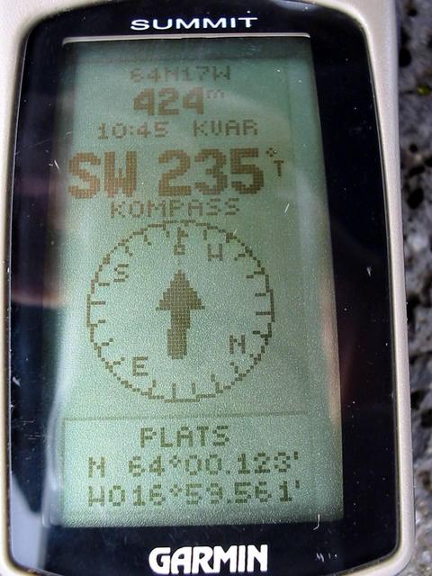 GPS, 424 m to confluence