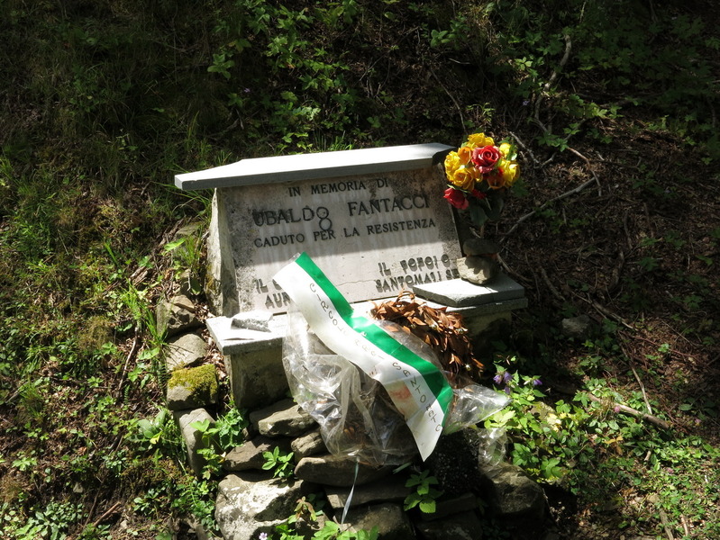 Memorial stone near bridge