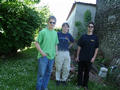 #2: Basti, Christoph and Michael at the confluence point (corner of the house)