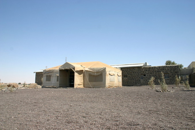 Lodge (formerly a British field hospital) in Azraq, around 25 km from the CP
