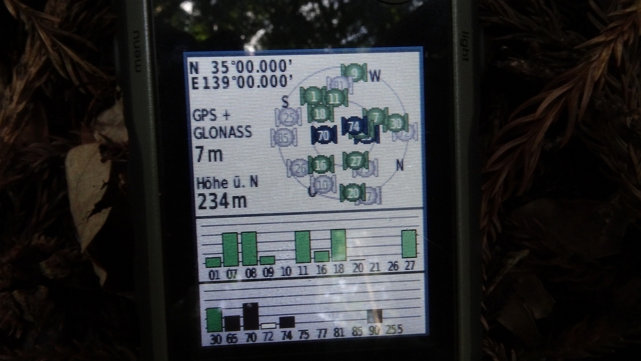 GPS reading at CP 35N 139E
