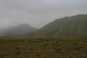 #4: View West: Track to Këkdzhar Pass and mountain Tyuyekuyruk