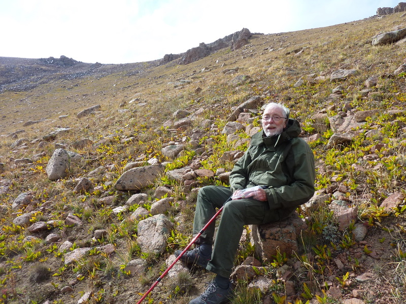 An exhausted old trekker