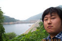 #4: Looking north; the dam in the background behind me is the Chungju Multi-Purpose Dam.