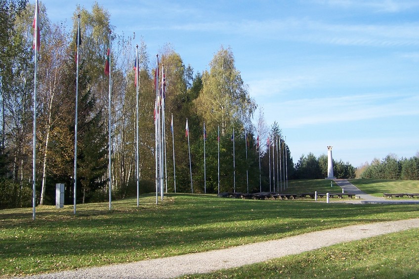 Flagpoles with EU members national flags
