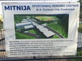 #7: This sign (at the site’s northern gate) shows what the project will look like, when completed.  The confluence point is at the very bottom of the illustration, just above the “v” in the word “Lietuvos”