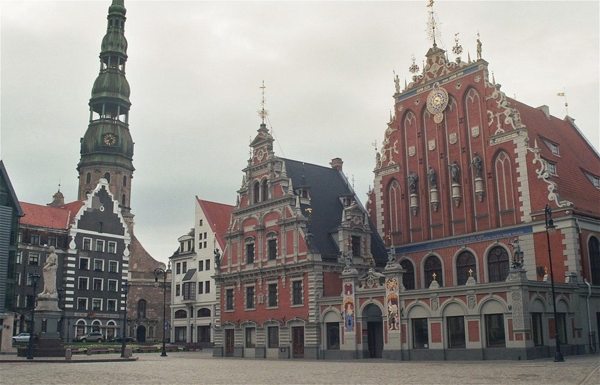 the old townhall of Riga early in the morning