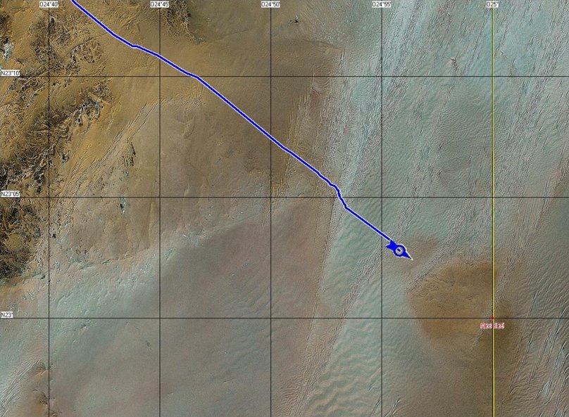 Satellite map used for navigation
