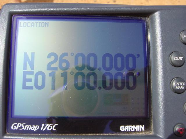 GPS display at the point