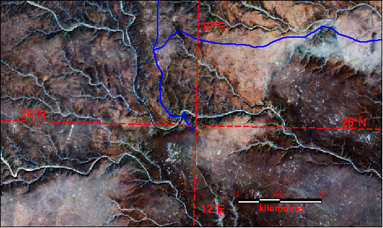 Landsat image with GPS track