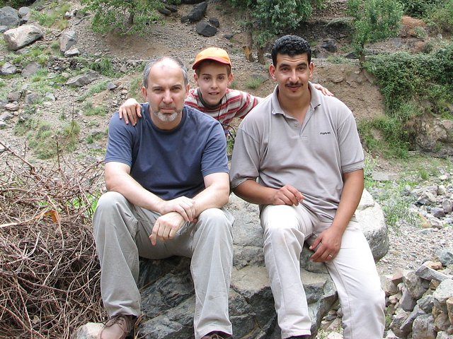 Me, my son, and my brother-in-law Nur al-Din - our different degrees of exhaustion are clearly readable from our faces