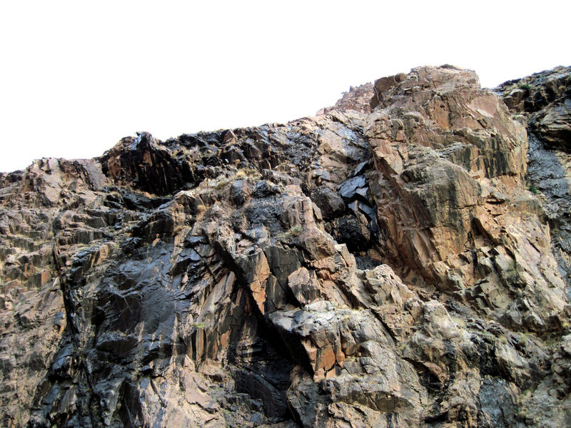 Looking up the rockface towards the confluence 31N 08W