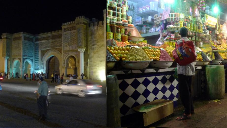 The old city and the a shop in the medina of Meknès