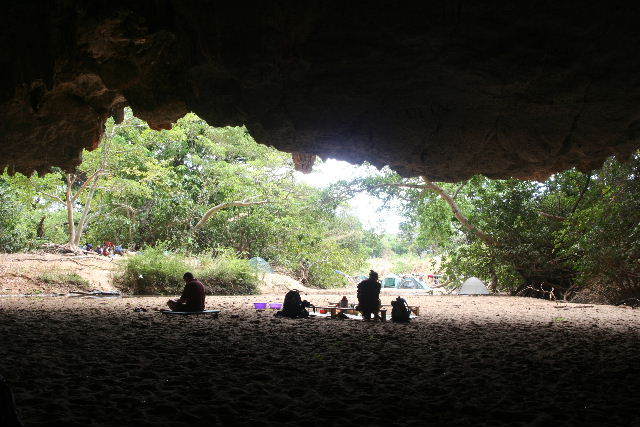 Croc cave camping