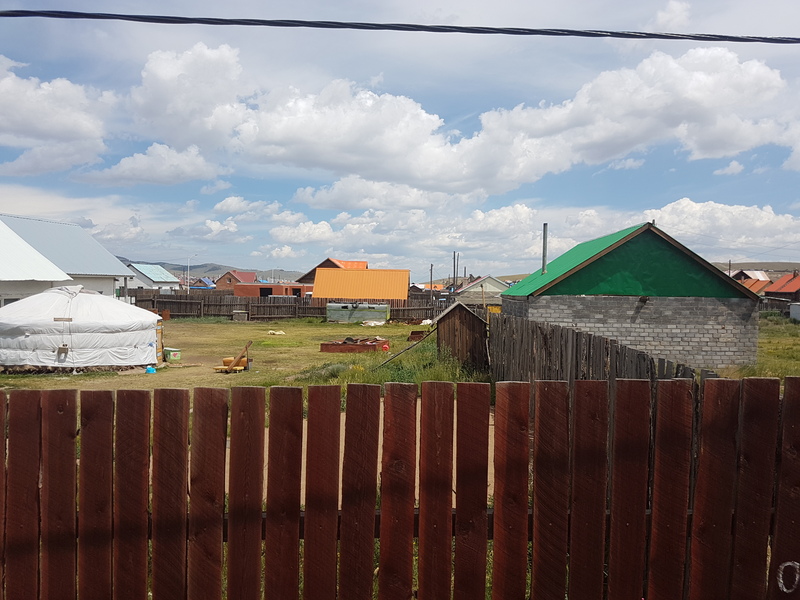 View East-Northeast: Confluence inside frontyard of Mongolia homestay