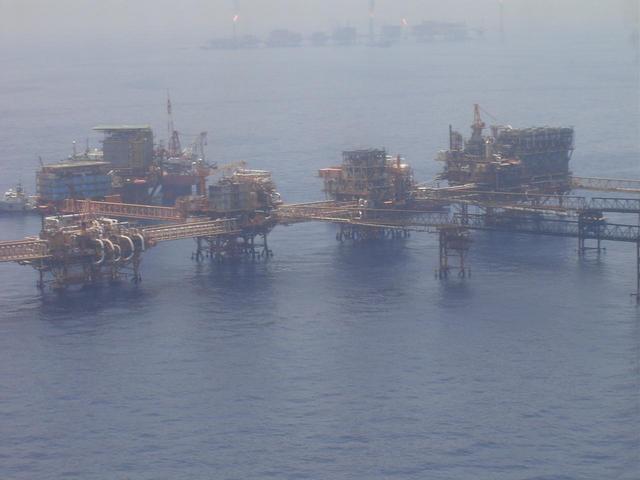 AN OIL PRODUCTION COMPLEX AT CANTARELL OFFSHORE FIELD