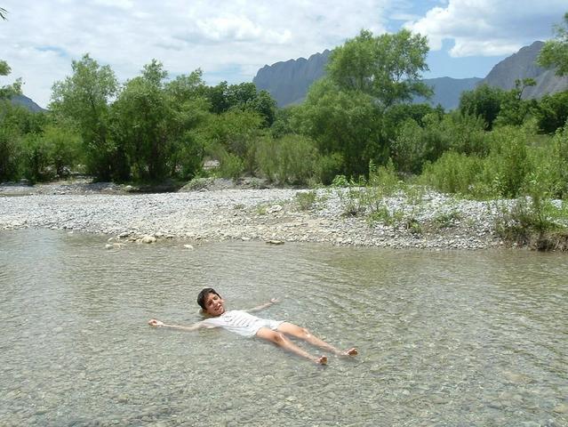 My son in the river