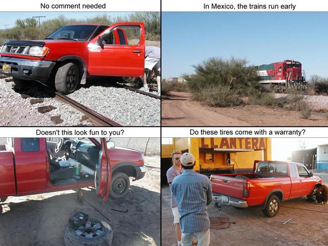truck, train, and tires