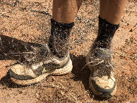 #9: Hairy Socks and Shoes after the Run to the Confluence