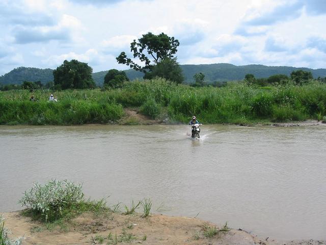 Babsi crossing a stream