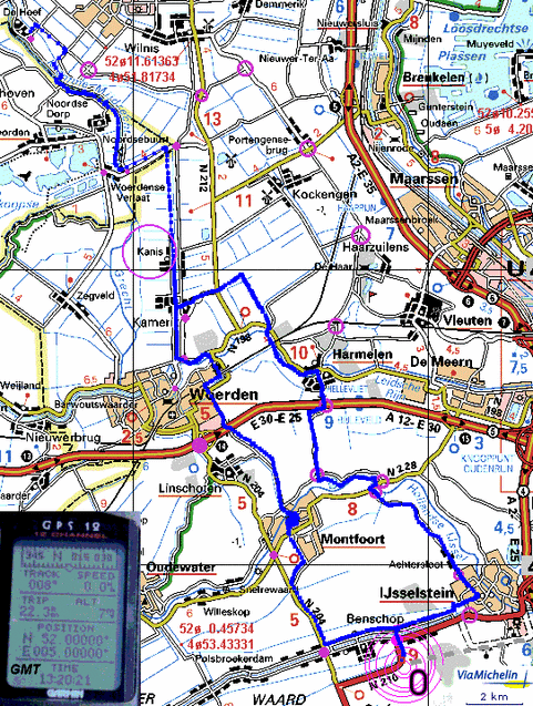 Map and GPS display