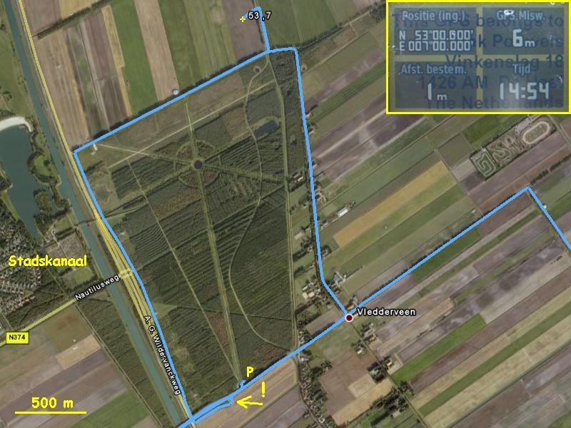 GoogleEarth image with tracks and GPS