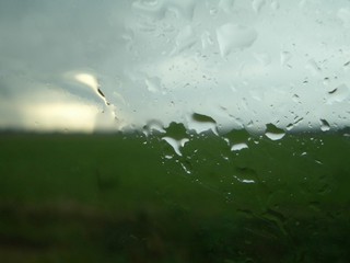 #1: Looking through raindrops to the confluence of 53° North and 7° East at 100 m 