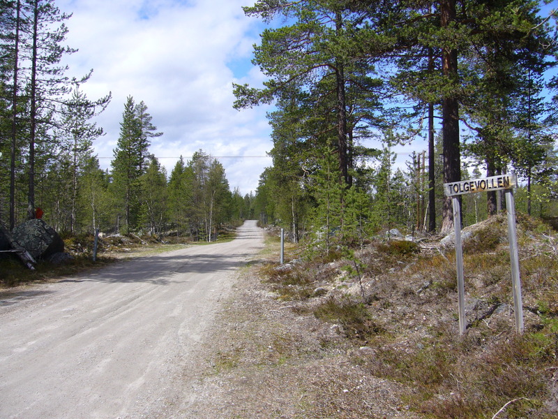 Leave the main road and follow this "Tolgevollen" forest road