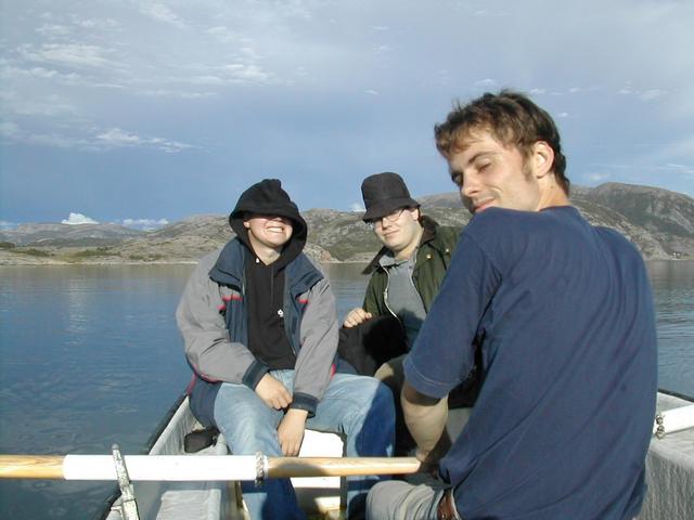 Erling and Kristian in the back and Finngard rowing