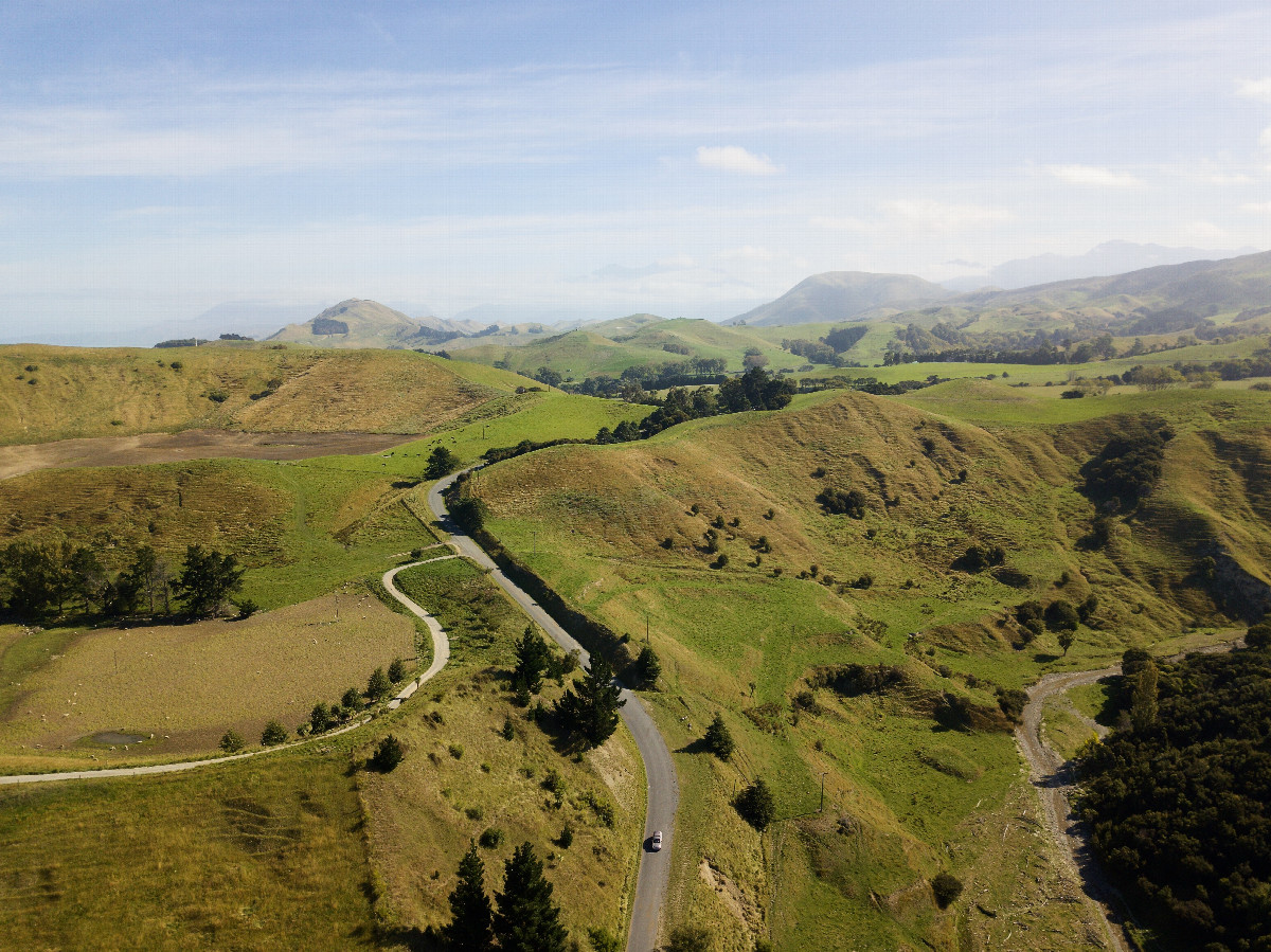View South from a height of 120m (from the Kekerengu River, 200m South of the point)