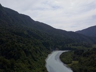 #9: View West (of the Hokitika River, flowing towards the Tasman Sea) from 120m above the point