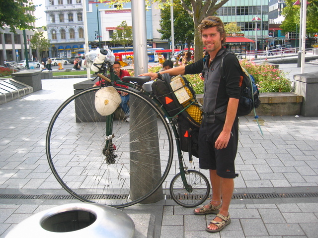 English Penny Farthing Biker in Christchurch