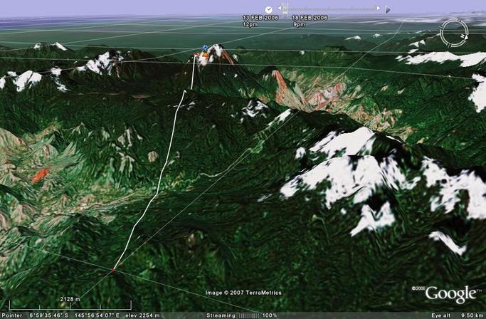 Google Earth view of Mt Yealia and DCP