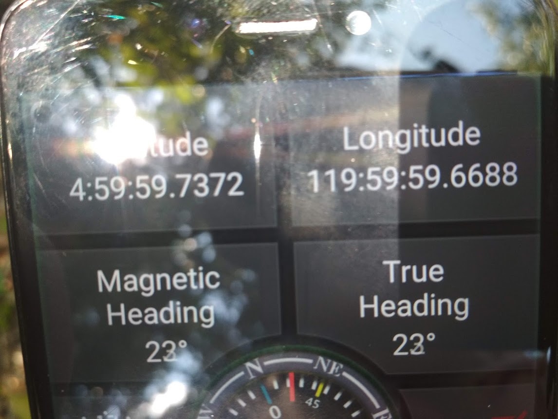 The GPS reading - close to all zeros!