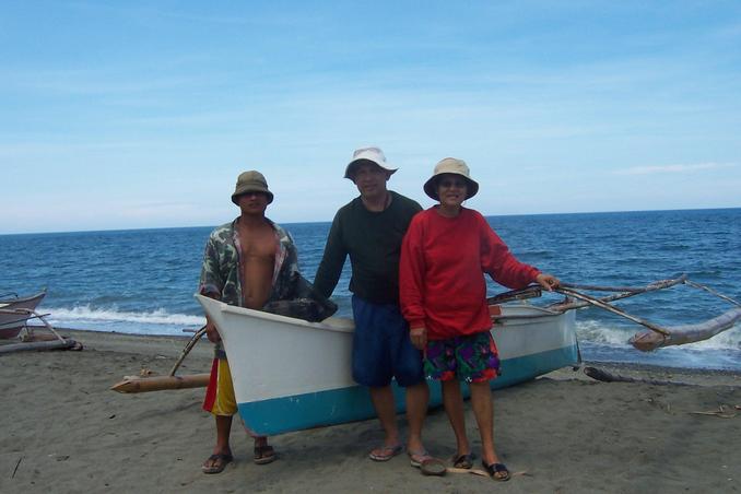 Rudy, Santah, Boatman and the flimsy boat