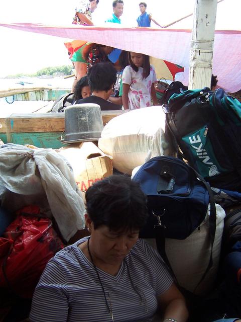 Santah among the cargo on our way to Cataingan from Calbayog.