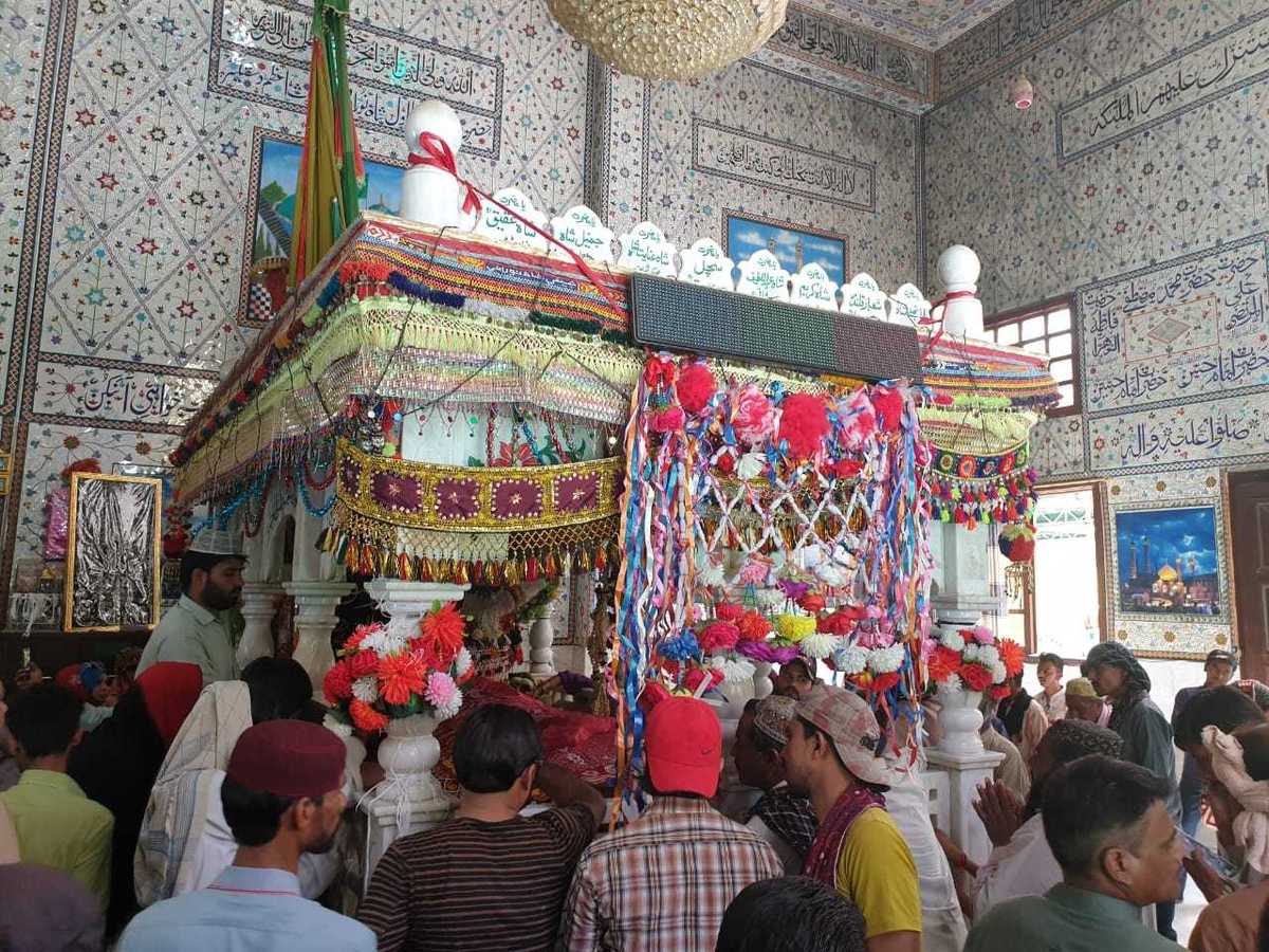 Shah Noorani shrine from inside