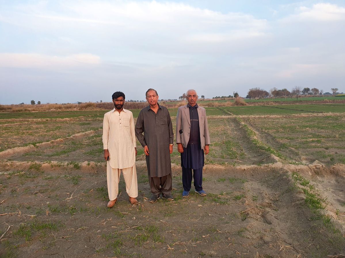 Me, Mr karam Hussain and a local farmer Mr Ramzan at confluence point