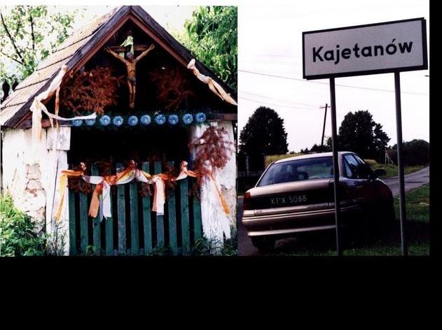 Roadside shrine and village Kajetanow