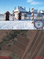#7: Reconstructed Prussia - Russia border crossing in Borzykowo and the satellite image of nearby fields