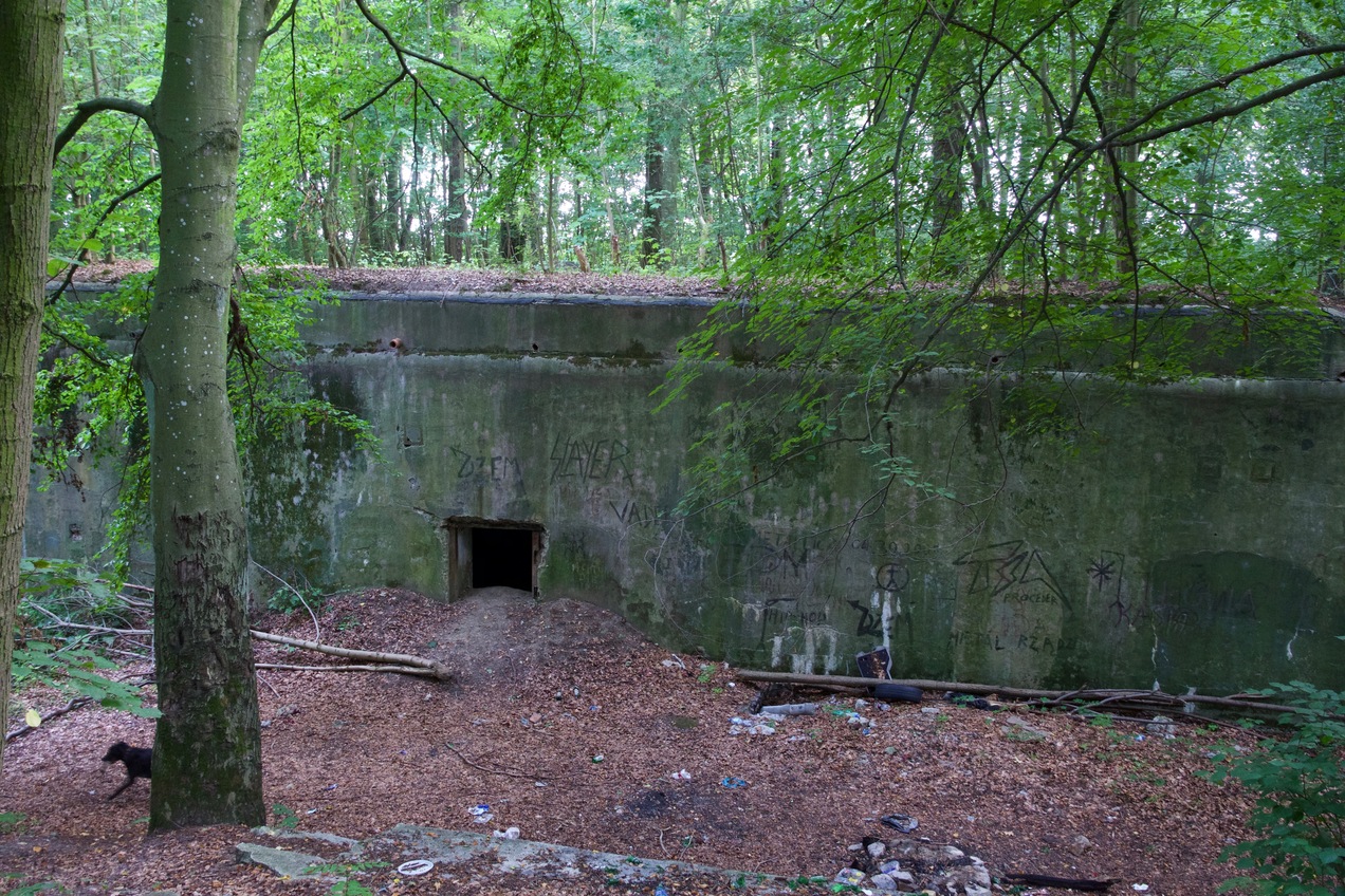 A concrete fortification (dating from the early 20th Century) near the point