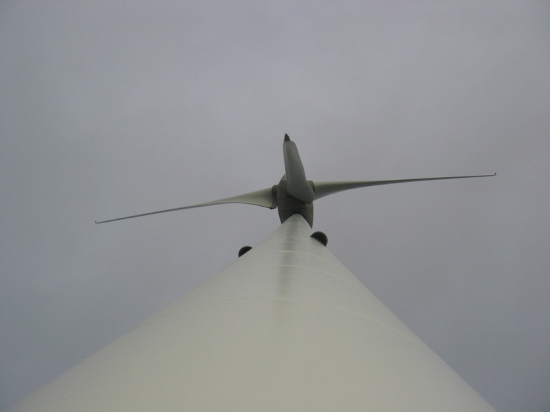 View Upwards the Wind Turbine